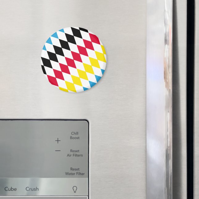 Imán Patrón de bandera de diamante azul amarillo rojo n (In situ (nevera))