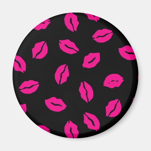 Imán Patrón de besos rosados (Frente)