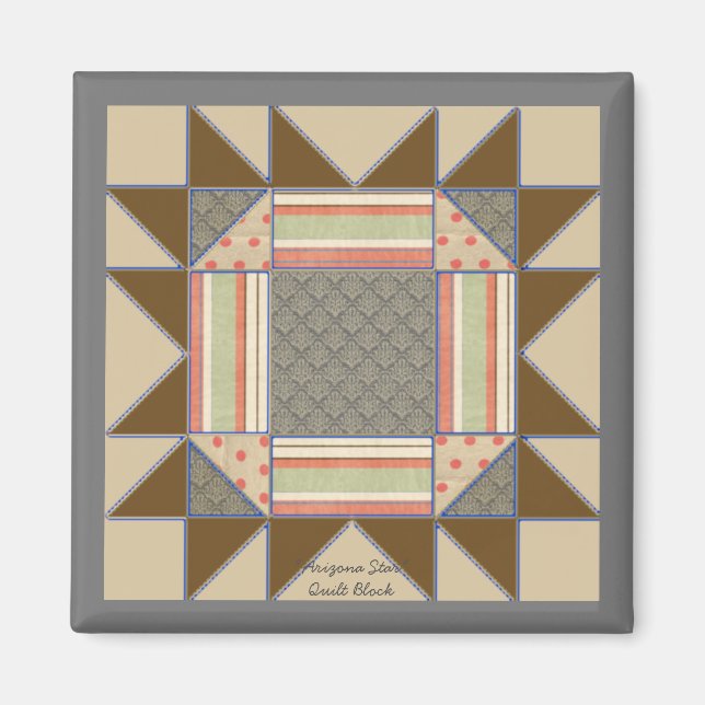 Imán Patrón de bloques de trama "Arizona Star" (Frente)