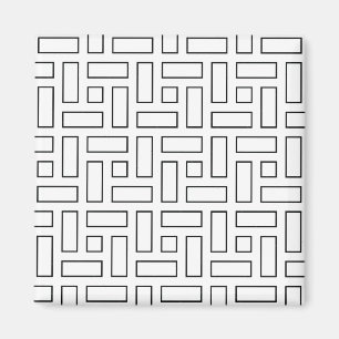 Imán Patrón de bloques lineales en blanco y negro - bla