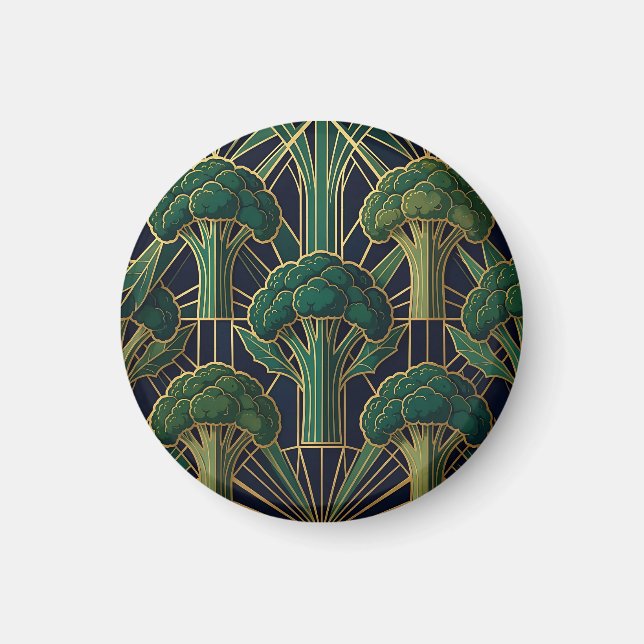 Imán Patrón de brócoli Art Deco (Frente)