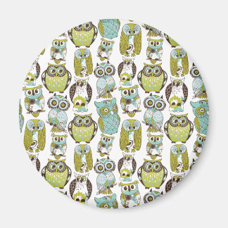 Imán Patrón de búho retro lindo fondo gracioso