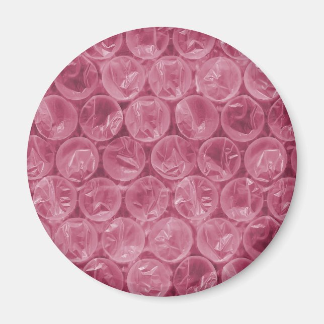 Imán patrón de burbujas de plástico rosado (Frente)