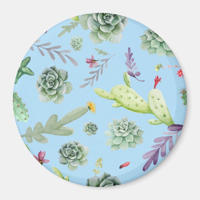 Imán Patrón de cactus 10 (Frente)