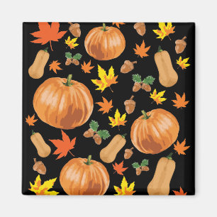 Imán Patrón de caída de la calabaza Naranja de otoño