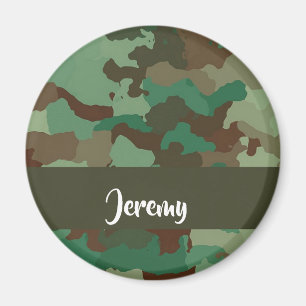 Imán Patrón de camuflaje de nombre personalizado