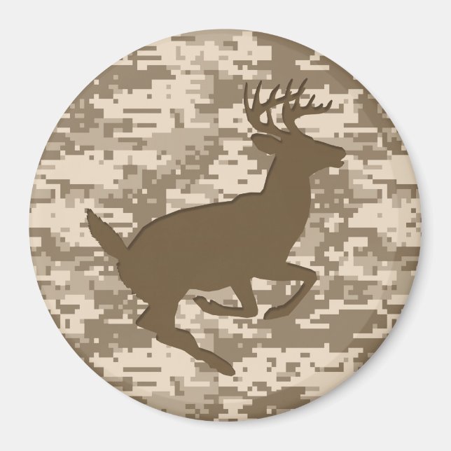 Imán Patrón de Camuflaje Digital Deer Camo del Deer Bei (Frente)