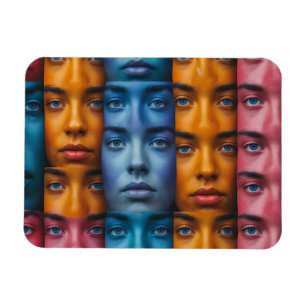 Imán Patrón de caras coloridas