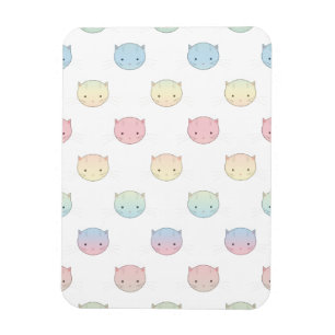 Imán Patrón de caras de gatito pastel adorable