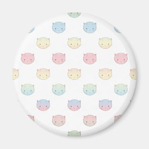 Imán Patrón de caras de gatito pastel adorable