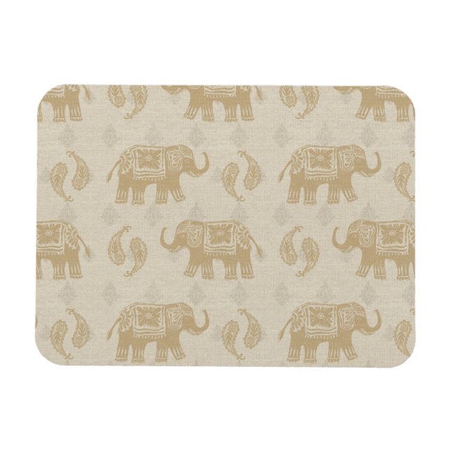 Imán Patrón de caravanas de Elephant Khaki (Horizontal)