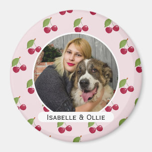Imán Patrón de Cereza Adorable Foto Personalizada