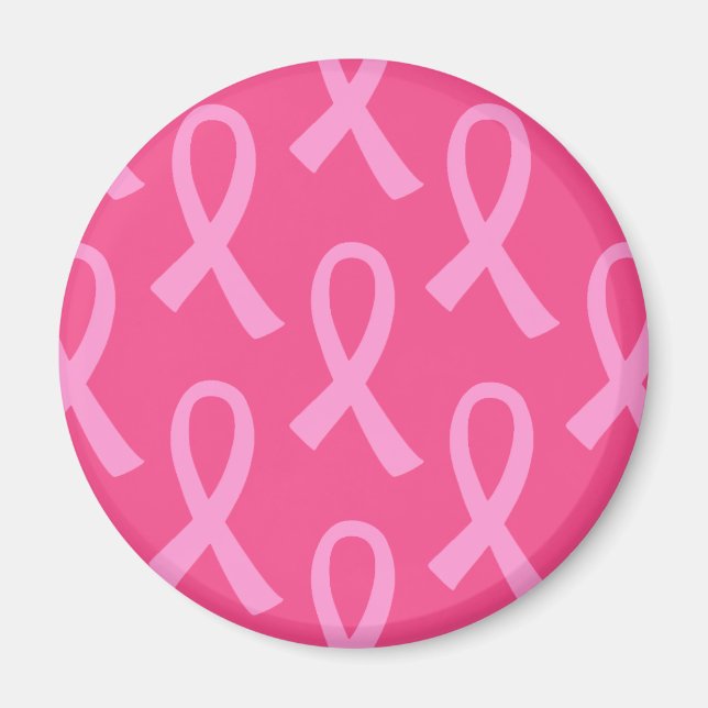 Imán Patrón de cinta rosada de cáncer de mama (Frente)