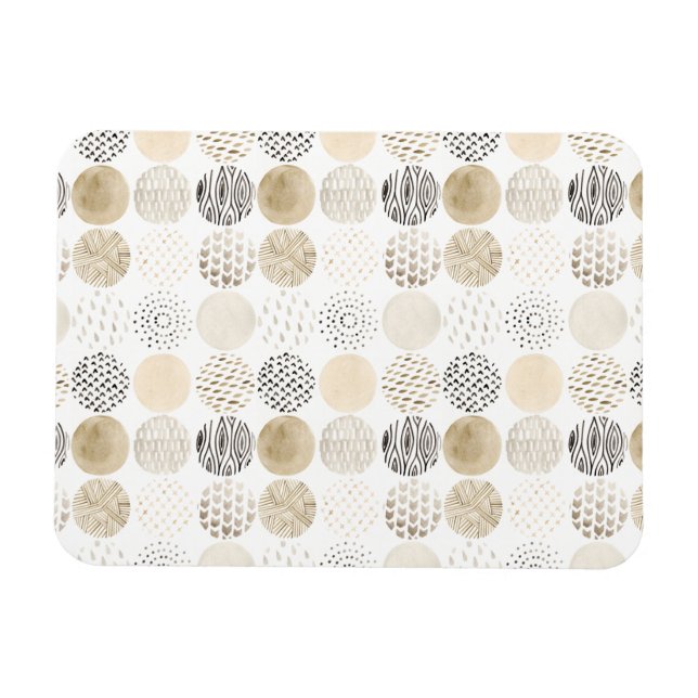 Imán Patrón de círculo neutro abstracto (Horizontal)