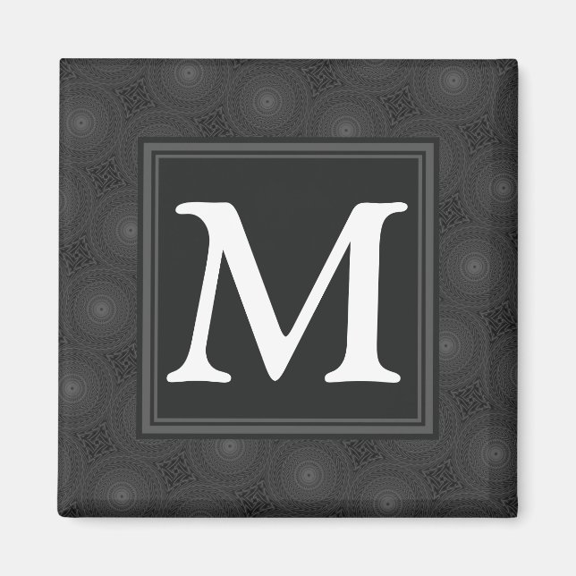 Imán Patrón de círculos de carbón monograma (Frente)