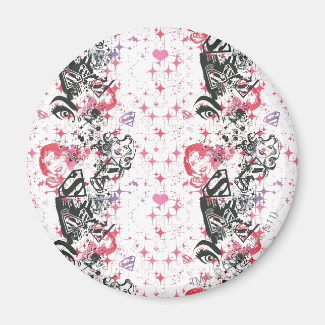 Imán Patrón de Collage de superchica (Frente)