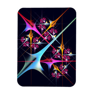 Imán Patrón de color de arte de color rosa floral moder