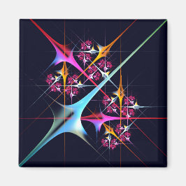 Imán Patrón de color de arte de color rosa floral moder