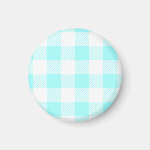 Imán Patrón de comprobación de Gingham (azul claro)