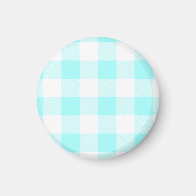 Imán Patrón de comprobación de Gingham (azul claro) (Frente)