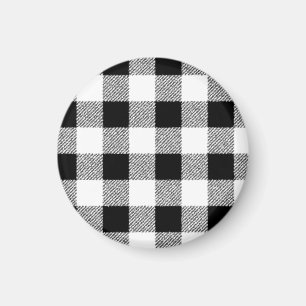 Imán Patrón de comprobación de Gingham blanco y negro