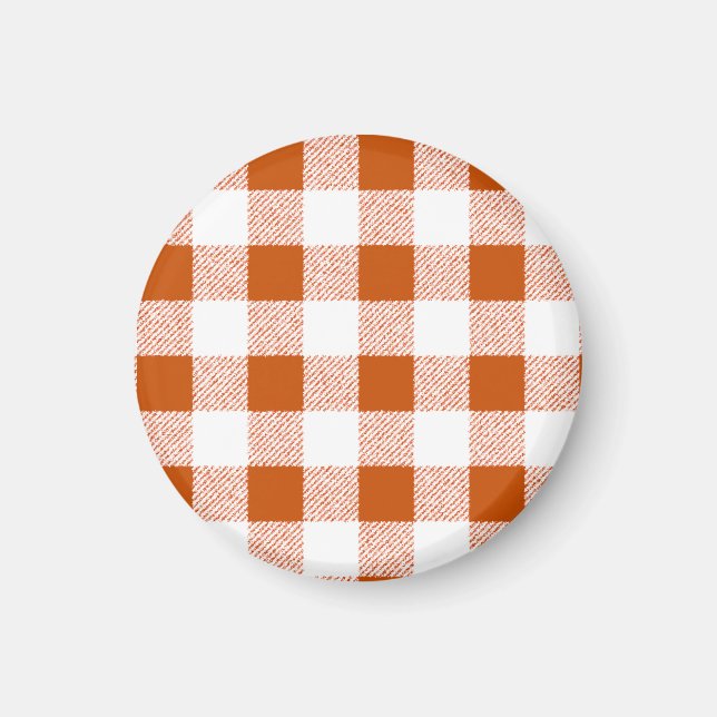 Imán Patrón de comprobación de Gingham de Brown (Frente)