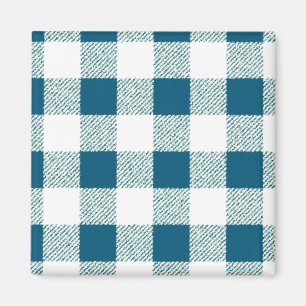 Imán Patrón de comprobación de Gingham verde azul