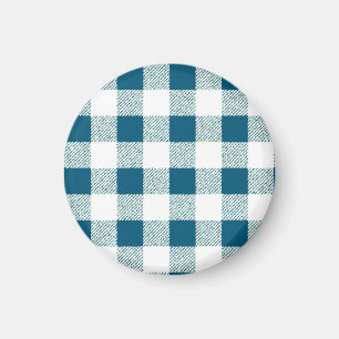 Imán Patrón de comprobación de Gingham verde azul