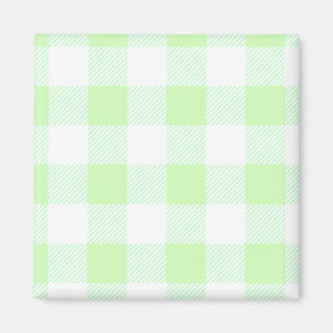 Imán Patrón de comprobación de Gingham verde claro
