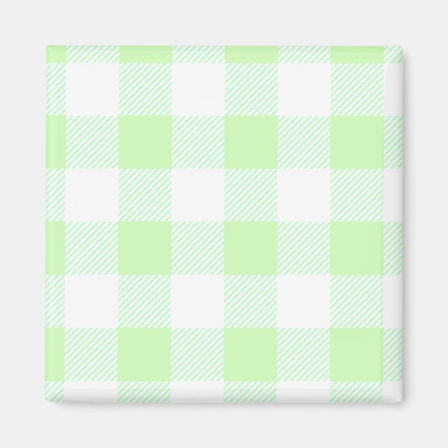 Imán Patrón de comprobación de Gingham verde claro (Frente)
