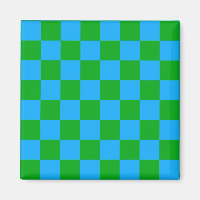 Imán Patrón de comprobación verde azul (Frente)