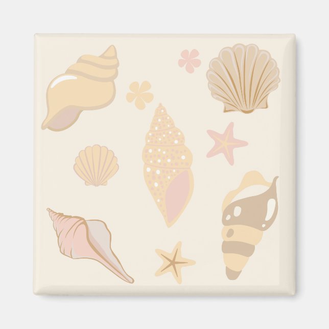 Imán Patrón de Conchas Beige (Frente)
