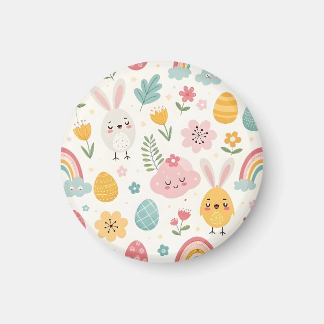 Imán Patrón de conejo de Pascua (Frente)