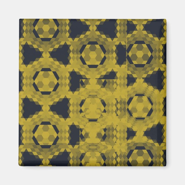 Imán Patrón de contraste negro y amarillo (Frente)