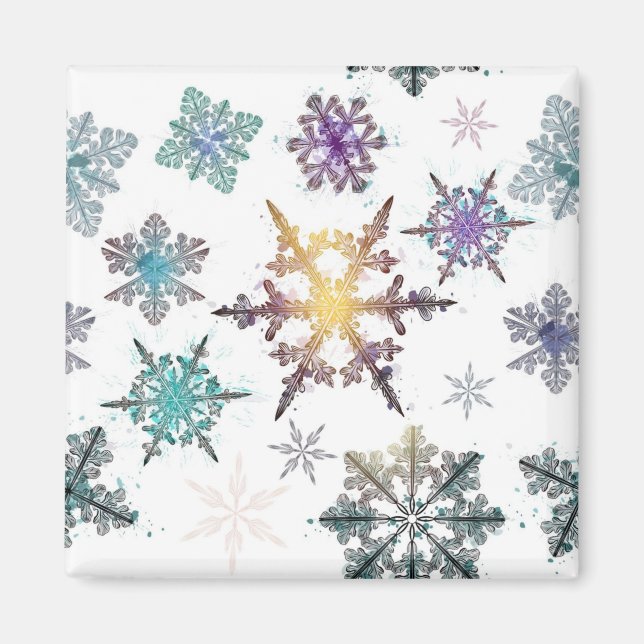 Imán Patrón de copo de nieve (Frente)