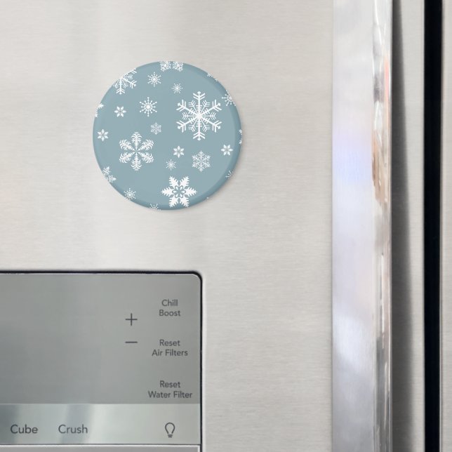 Imán Patrón de copos de nieve, copos de nieve blancos,  (In situ (nevera))