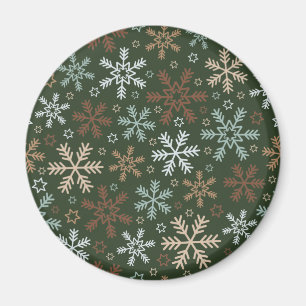 Imán Patrón de copos de nieve de Navidades simples I