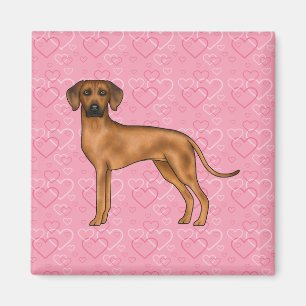 Imán Patrón de corazón de amor de perro Rhodesian Ridge