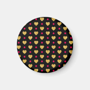 Imán Patrón de corazón dorado el día de San Valentín