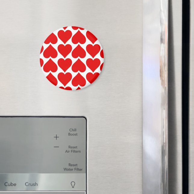 Imán Patrón de corazón rojo, romántico, amor (In situ (nevera))