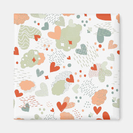 Imán Patrón de corazones abstractos