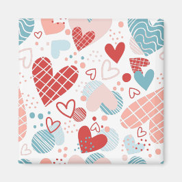 Imán Patrón de corazones abstractos