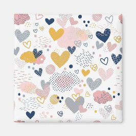 Imán Patrón de corazones abstractos