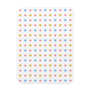 Imán Patrón de Corazones Pequeños Coloridos Rosa Azul A