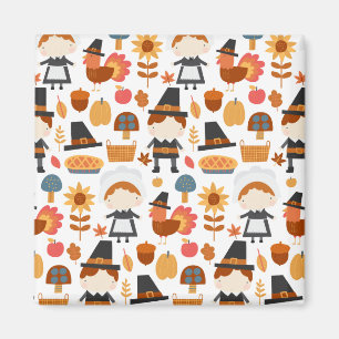 Imán Patrón de cosecha de peregrinos de Acción de Graci