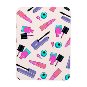 Imán Patrón de cosméticos de maquillaje rosa y púrpura