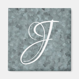 Imán Patrón de Cristal Gris Cuadrado