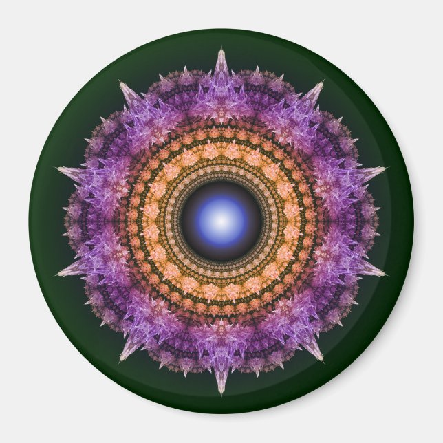 Imán Patrón de cristal violeta fractal (Frente)