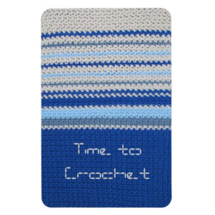 Imán - Patrón de crochet en franjas azules