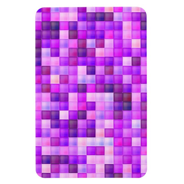 Imán Patrón de Cuadrado Rosa de Píxeles de Videojuego (Vertical)